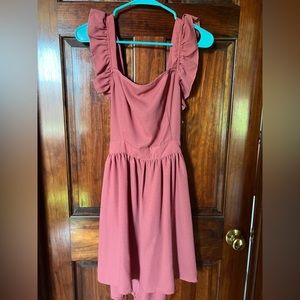 Coral Shein backless dress